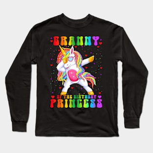 The Birthday Princess Dabbing Rainbow Unicorn Girl Long Sleeve T-Shirt